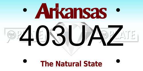 403UAZ Arkansas License Plate