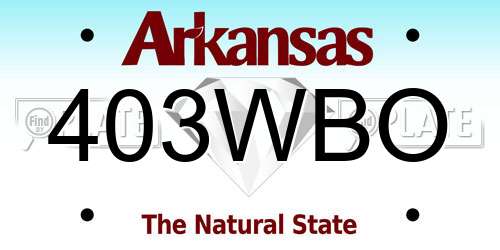 403WBO Arkansas License Plate