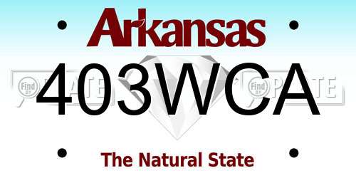 403WCA Arkansas License Plate