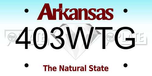 403WTG Arkansas License Plate