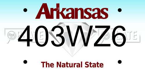 403WZ6 Arkansas License Plate