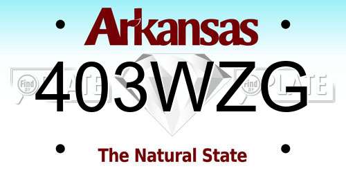 403WZG Arkansas License Plate