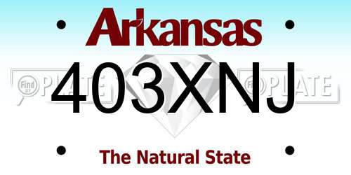 403XNJ Arkansas License Plate