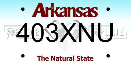 403XNU Arkansas License Plate