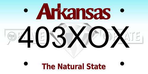 403XOX Arkansas License Plate