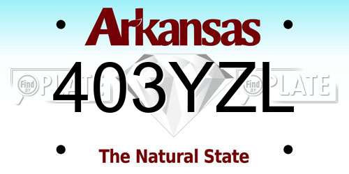 403YZL Arkansas License Plate