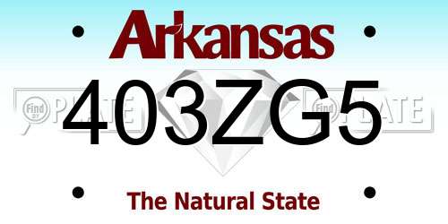 403ZG5 Arkansas License Plate