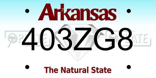 403ZG8 Arkansas License Plate