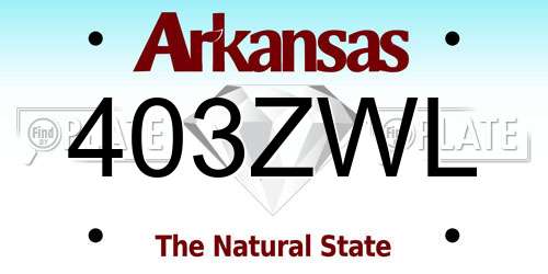 403ZWL Arkansas License Plate