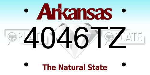 4046TZ Arkansas License Plate