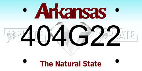 404G22 Arkansas License Plate