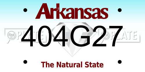 404G27 Arkansas License Plate