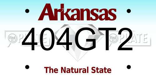 404GT2 Arkansas License Plate