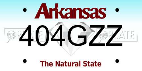404GZZ Arkansas License Plate