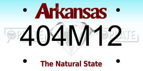 404M12 Arkansas License Plate