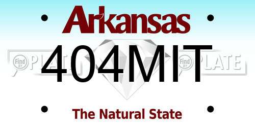 404MIT Arkansas License Plate
