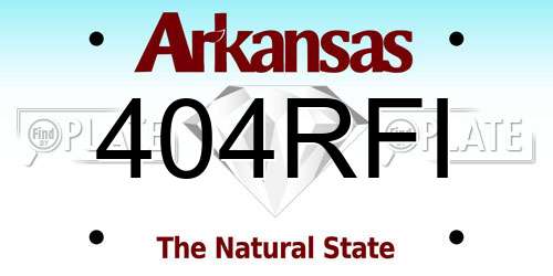 404RFI Arkansas License Plate