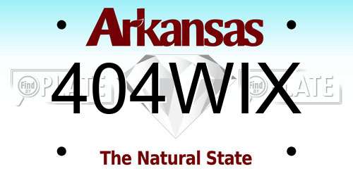404WIX Arkansas License Plate