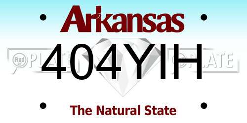 404YIH Arkansas License Plate