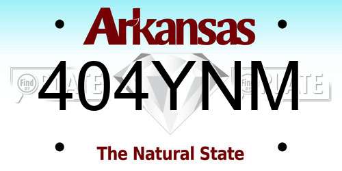 404YNM Arkansas License Plate