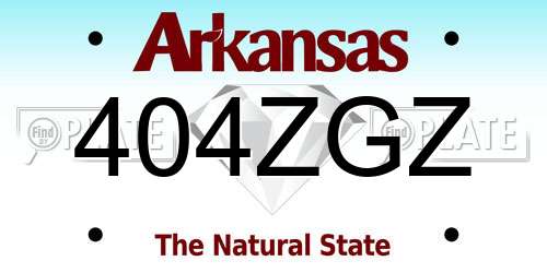404ZGZ Arkansas License Plate