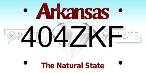 404ZKF Arkansas License Plate