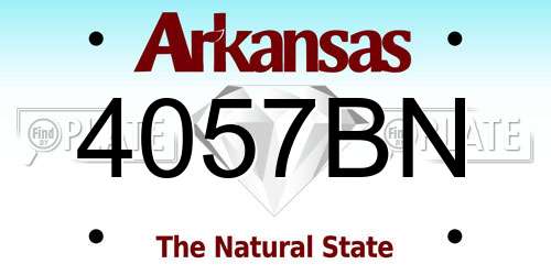 4057BN Arkansas License Plate