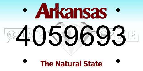 4059693 Arkansas License Plate