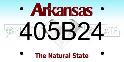 405B24 Arkansas License Plate