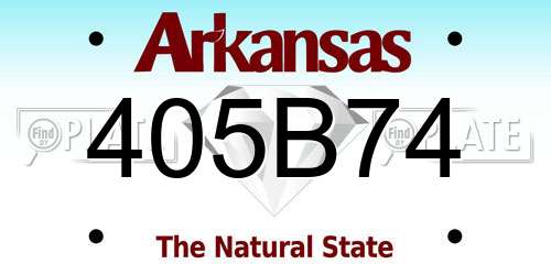 405B74 Arkansas License Plate