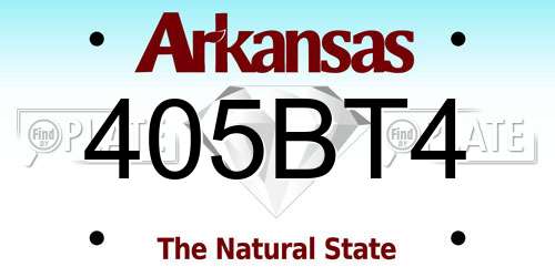405BT4 Arkansas License Plate