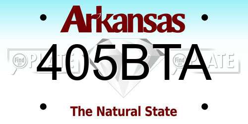 405BTA Arkansas License Plate