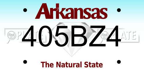 405BZ4 Arkansas License Plate