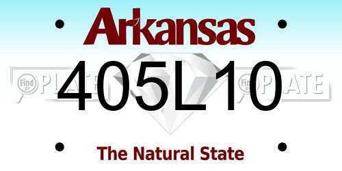 405L10 Arkansas License Plate