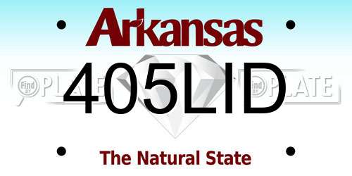 405LID Arkansas License Plate