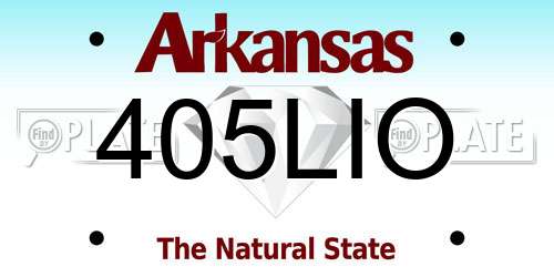 405LIO Arkansas License Plate
