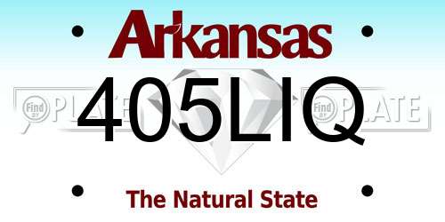 405LIQ Arkansas License Plate