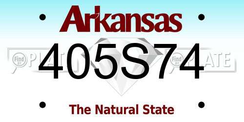 405S74 Arkansas License Plate
