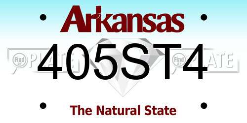 405ST4 Arkansas License Plate