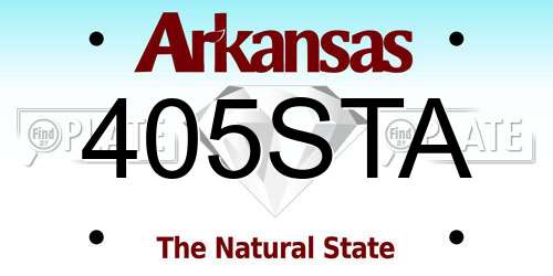 405STA Arkansas License Plate