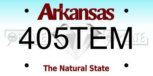 405TEM Arkansas License Plate