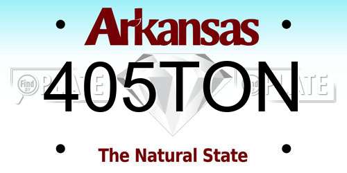 405TON Arkansas License Plate