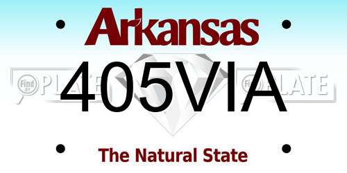 405VIA Arkansas License Plate