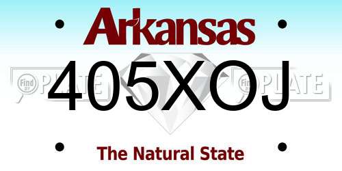 405XOJ Arkansas License Plate