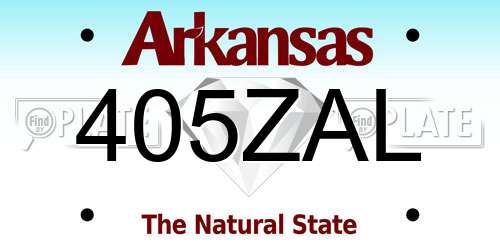405ZAL Arkansas License Plate