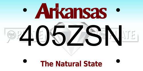 405ZSN Arkansas License Plate