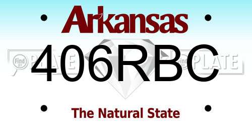 406RBC Arkansas License Plate