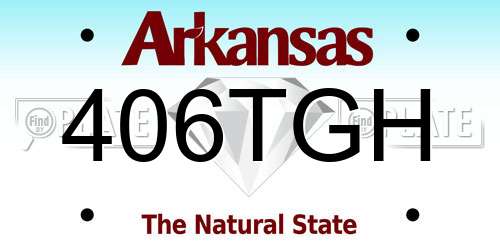 406TGH Arkansas License Plate