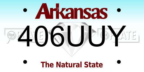 406UUY Arkansas License Plate