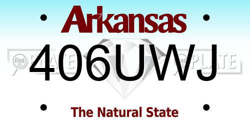 406UWJ Arkansas License Plate